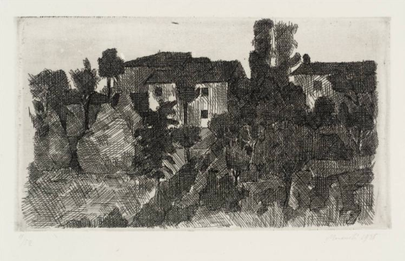 Sulla collina di sera - Giorgio Morandi 1928